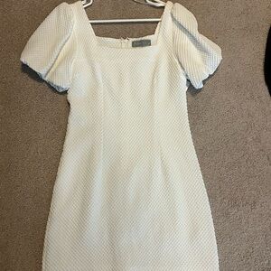 Elegant White Textured Dress
